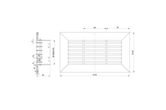 Staafrooster aluminium – met klemveren – 400x150 mm – RAL 9016