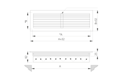 Wandrooster aluminium enkel instelbaar – met klemveren – 200x100 mm – RAL 9016