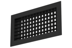 Wandrooster aluminium dubbel instelbaar – met klemveren – 500x150 mm – RAL 9005