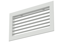 Wandrooster aluminium enkel instelbaar – met klemveren – 300x100 mm – RAL 9016