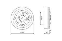 Solara badkamerventilator met heat mover - 100 mm diameter - mat wit