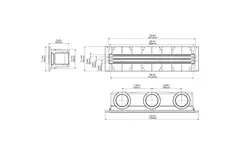 Ergovent instucbaar frameloos lijnrooster 1000 mm met aansluitdiameter 150 mm - airconditioning - 3 sleuven