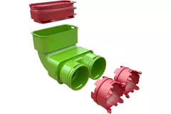 Ubbink Air Excellent 2x 23C - 55SC bocht 90° verloopstuk - verticaal