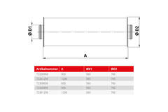 Spiro-SAFE geluiddemper diameter 560 mm - lengte 600 mm (100 mm isolatie)