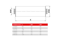 Spiro-SAFE geluiddemper diameter 160 mm - lengte 900 mm (50 mm isolatie)