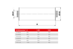 Spiro-SAFE geluiddemper diameter 250 mm - lengte 1200 mm (50 mm isolatie)