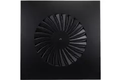 Wervelrooster vaste lamellen 600mm vierkant - SWS 600 RAL 9005 30% glans