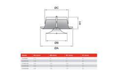 Ventilatie toevoer ventiel metaal 100mm met klemveren - DVSC-P100 - RAL 9005 30% glans
