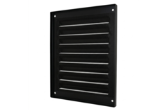 Buitenrooster vierkant 200x200mm aluminium - RAL9005 30% glans