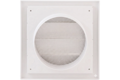 Lamellenrooster overdruk ventilatierooster 190x190 diameter: 125 wit - ND12Z