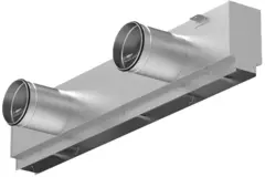 Lijnrooster aluminium met 4 instelbare patroonbladen – 1250 mm – RAL 9016 + geïsoleerd plenum met luchtdebietregelklep