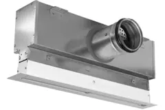 Lijnrooster aluminium met 3 instelbare patroonbladen – 1000 mm – RAL 9016 + geïsoleerd plenum met luchtdebietregelklep