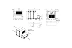 Maxivent WTW luchtbehandelingkasten met warmtewiel 7600 m3/h met warmwaterbatterij en DX-koeling horizontaal links - RHE 7600 H WDJL T 02