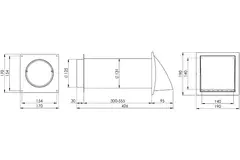 Geveldoorvoer SPK3 Ø125mm met terugslagklep