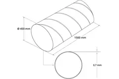 Spirobuis Ø 560 mm lengte 1,5 meter - Gegalvaniseerd