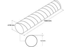 Spirobuis Ø 150mm lengte 1,5 meter - Gegalvaniseerd