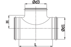 T-stuk Ø 100mm - Ø 80mm voor spirobuis (90°)