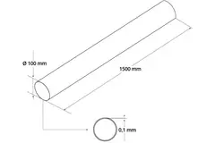 Ronde kunststof ventilatiebuis Ø100mm L=1.5 meter A100-1.5