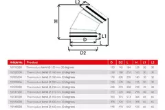 Thermoduct 13mm bocht diameter 250 mm 30 graden geisoleerd