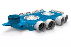 Vent-Axia Uniflexplus samengestelde verdeler 10x Ø90mm met verticale tuit Ø125mm