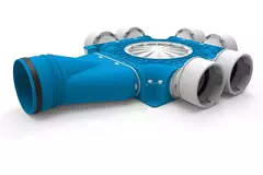 Vent-Axia Uniflexplus samengestelde verdeler 6x Ø90mm met horizontale tuit Ø125mm