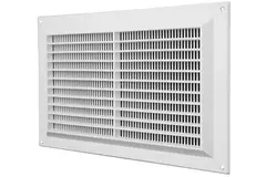 Ventilatierooster rechthoekig met grill 250x170 wit  - VR2517