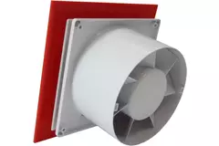 Air Roxy badkamerventilator met aansluitdiameter 100 mm met trekkoord en stekker - kunststof front rood