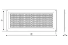Ventilatierooster rechthoekig met grill 130x300 mm bruin - VR1330B