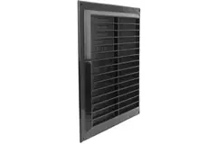 Ventilatierooster vierkant met grill 250x250 zwart - VR2525M