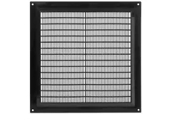 Ventilatierooster vierkant met grill 250x250 zwart - VR2525M