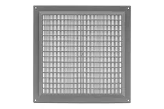 Ventilatierooster vierkant met grill 250x250 grijs