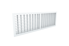 Wandrooster aluminium dubbelvoudig instelbaar - met klemveren - 600x150