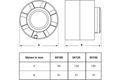 Kunststof buisventilator diameter 150 mm met timer - EK150T