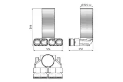 Ubbink Air Excellent 23C ventieladapter 125 4x90°